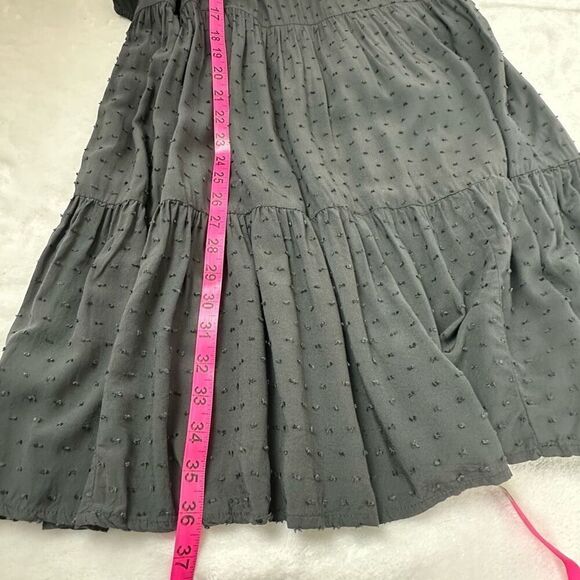 Old Navy Women's L Swiss Dot Sleeveless Swing Dress Gray Tiered With Pockets - Picture 11 of 11